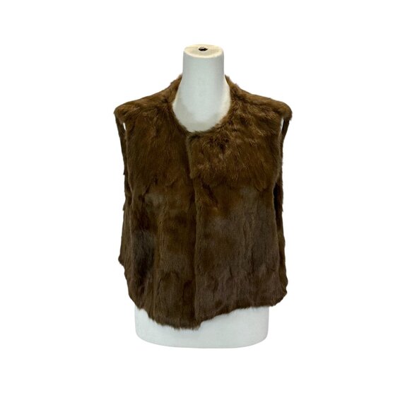 Chocolate Brown Genuine Fur Vest, One of a Kind, Perfect for Layering - Picture 2 of 8